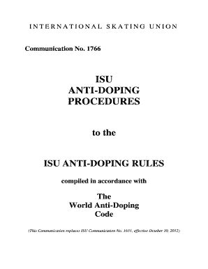 Fillable Online Isu Anti Doping Procedures Sport Fax Email Print