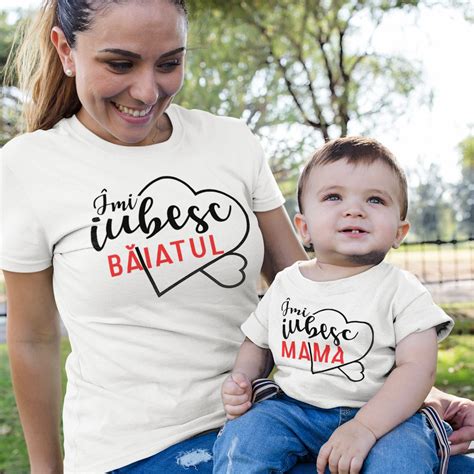 Tricouri Personalizate Mama Si Fiu Imi Iubesc Baiatul Mama