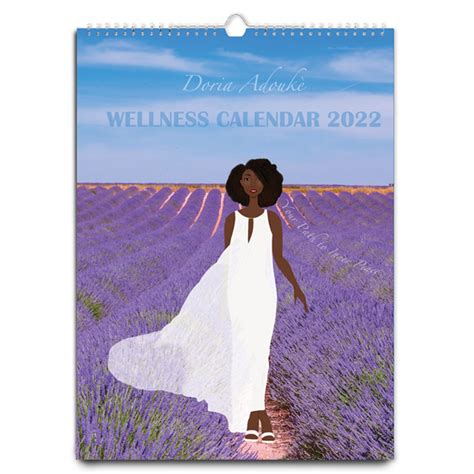 Black Women Wellness A3 Wall Calendar Well Being Calendar Doria Adoukè