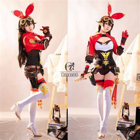 Genshin Impact Amber Costume Cosplay Etsy