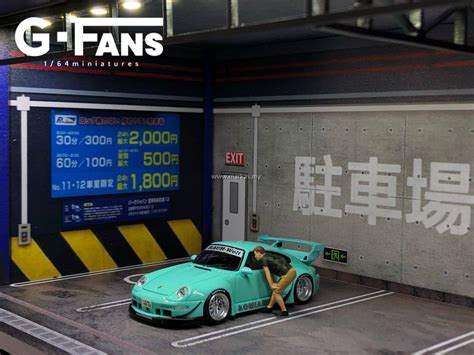 PO G FANS MODELS 1 64 GARAGE SCENE PARKING DIORAMA WITH LED LIGHT