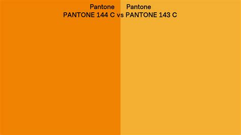 Pantone 144 C Vs Pantone 143 C Side By Side Comparison