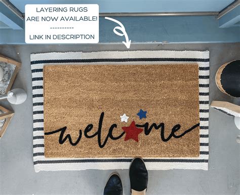 Welcome Summer Doormat With Stars Summer Doormats Nickel Designs