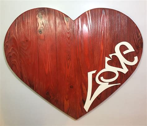 Hand Made Wooden Heart Wall Hanging Art Decoration Home Furniture