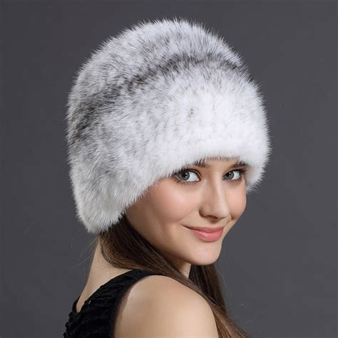 Knit Mink Fur Beanie Hat Daymisfurry Fur Beanie Hat Fur Casual