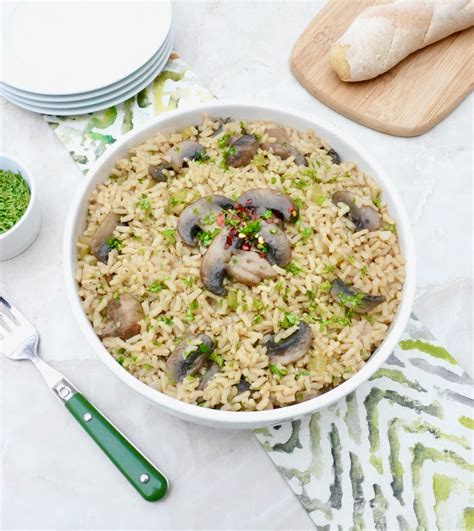 Mushroom Brown Rice Pilaf Is A Vegan Gluten Free Side Dish