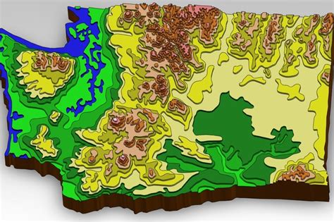 Washington State Topographical Map