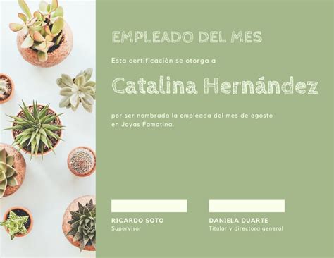 Plantillas De Certificados De Empleado Del Mes Gratuitas Canva