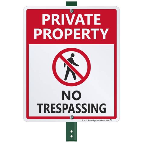 Smartsign Aluminum Sign Legend Private Property No Trespassing