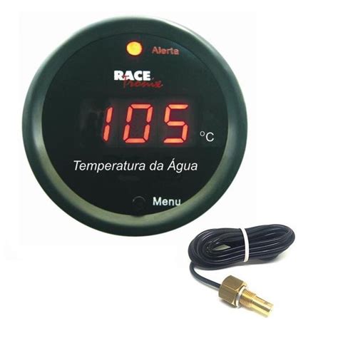 Medidor Temperatura Da Água Digital Vermelho Racetronix TH10 C Sensor