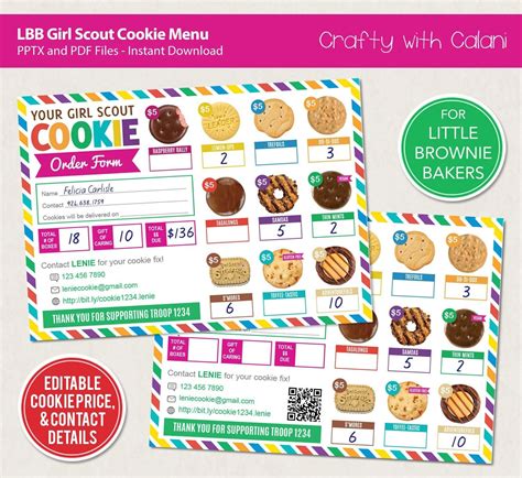 Girl Scout Cookie 2023 Order Form Lbb Cookie Order Form Printable Girl