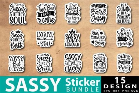 Sassy Sticker Design Bundle Graphic By Hkartist12 · Creative Fabrica