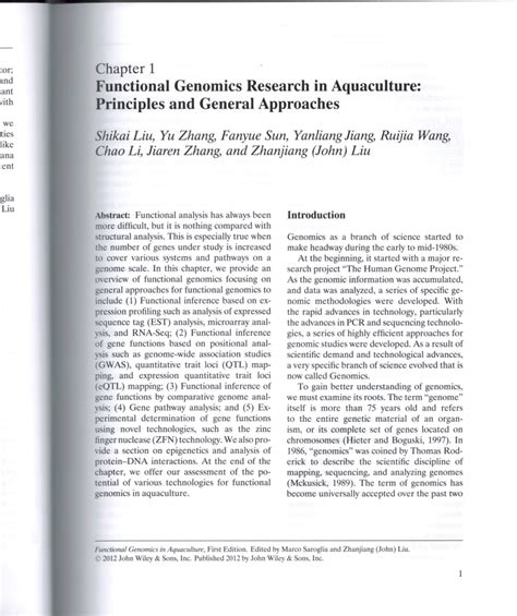 Pdf Approaches For Functional Genomics In Aquaculture