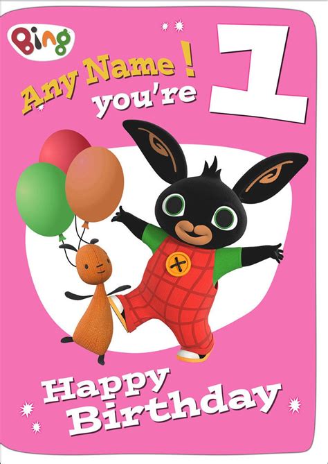 Bing Bunny Personalised Greeting Birthday Card Free Envelope | Etsy