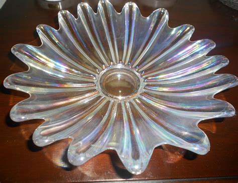 Vintage Federal Glass Bowl Celestial Iridescent By Mothersattic