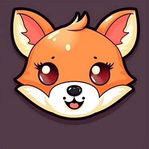 Premium Ai Image Cartoon Fox Face 2d Clipart Design