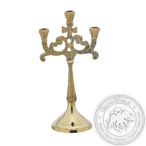 Byzantine Brass Holy Table Candlestick