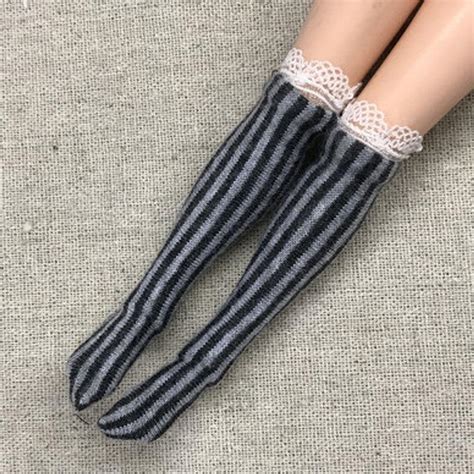 Buy 1pair Doll Accessories Zebra Striped Doll Stockings For Blythe Dolls Lace Middle Tube Sock