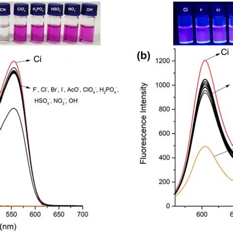 The Normalized Absorption A And Fluorescence B Spectra Of Ci