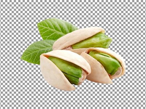 Premium Psd Fresh Pistachio Nuts With Leaves On Transparent Background