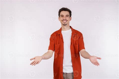 Portrait Of Puzzled Clueless Young Man Arms Out Asking Why Whats The