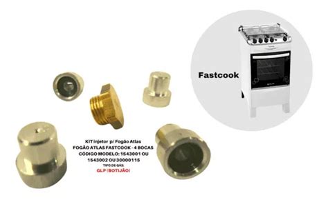 Kit Injetor Fogão Atlas Fastcook 4 Bocas Gás Glp Parcelamento sem juros