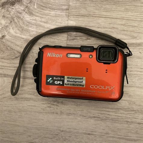 Nikon Coolpix Aw100 160mp Digital Camera Orange Waterproof Etsy