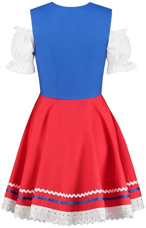 Blauw Rood Tiroler Dirndl Cm Dlg Katoen Kopen