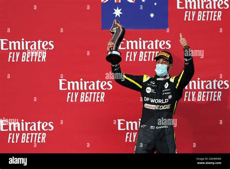 Daniel Ricciardo Aus Renault F Team Celebrates His Third Position On