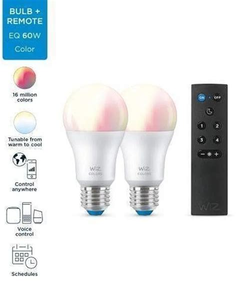 Led Lamp Wiz 8w A60 E27 806lm Rgb 2tk Pakis Pult Wifi Bt Bauhof