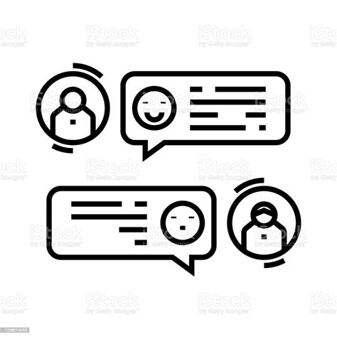 Chat Messages Line Icon Concept Sign Outline Vector Illustration Linear