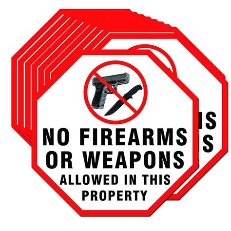 Buy No Firearms And Weapons Allowed In This Property Sign Label Sticker