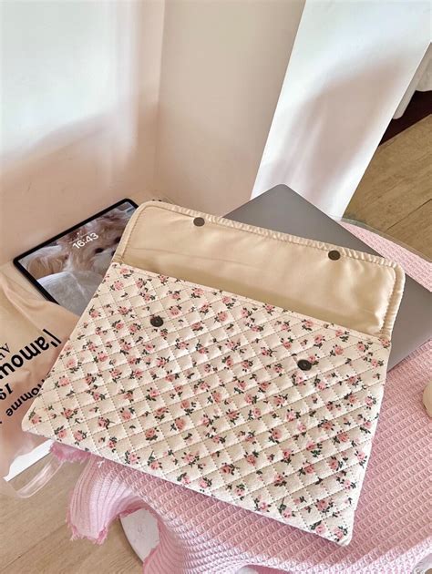 Korean Style Ditsy Floral Laptop Bag Shockproof Notebook Inner Bag For