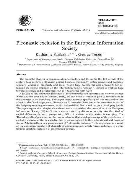 Pleonastic exclusion in the European Information Society