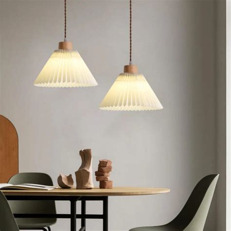 Modern Beige Pleated Pendant Light Ping Lighting