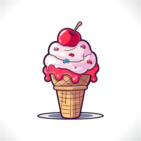 Helado ilustración vectorial helado dibujos animados vector Vector