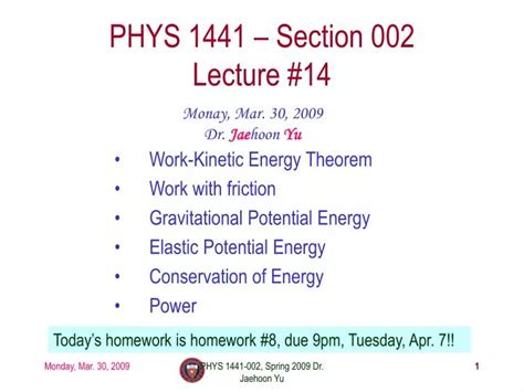 Ppt Phys 1441 Section 002 Lecture 14 Powerpoint Presentation Free