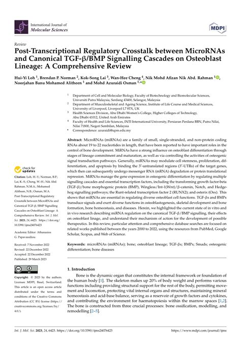 PDF Post Transcriptional Regulatory Crosstalk Between MicroRNAs And