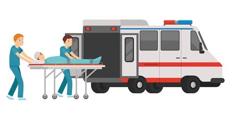 Premium Vector Paramedic Enter The Patient Into The Ambulance