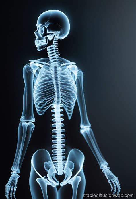 X-Ray Skeleton with DNA Focusing on Spine | Stable Diffusion Online