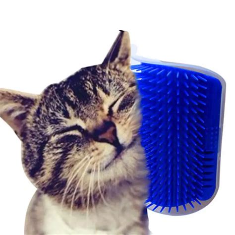 Pet Cat Grooming Brush Self Groomer Corner Wall Cat Massage With Catnip ...