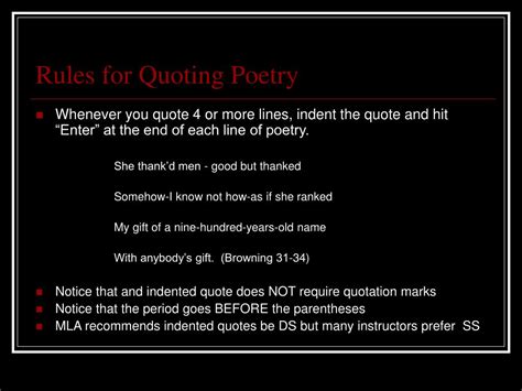 Ppt Quoting Poetry To Quote Or Not To Quote That Is The Question