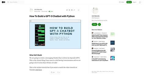 How To Build A GPT 3 Chatbot With Python AiDoks