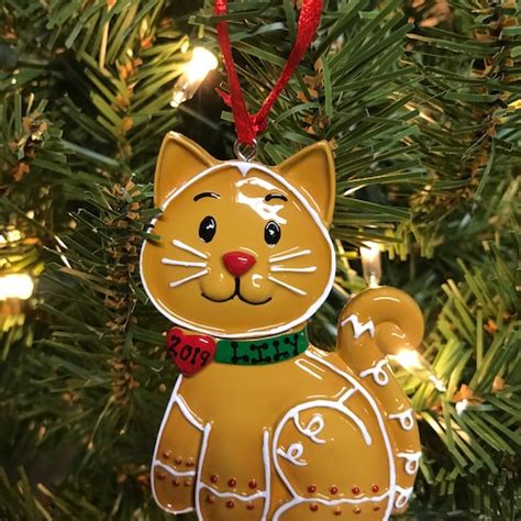 Personalized Cat Ornament Tabby Cat Christmas Ornament New Etsy