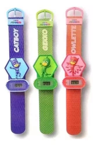 Reloj Digital Pj Mask Malla Azul Rojo Verde Bisel Azul Rojo Verde Fondo