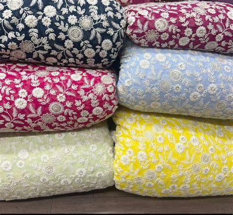 Georgette Sequin Work Fabrics At Rs Meter In Surat Id