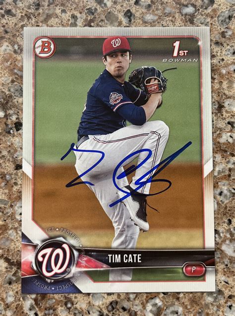 Tim Cate Signed Card Bowman Draft Paper Nationals Qty Ebay