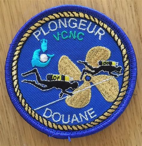 ÉCUSSON PATCH PLONGEUR VCNC Douane obsolète pour collection sur scratch