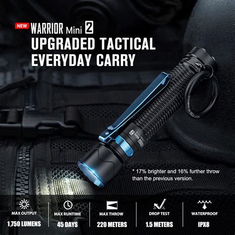 OLIGHT Warrior Mini2 Linterna táctica recargable de 1750 lúmenes