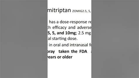 Zolmitriptan Migraine Triptans Neurology Youtube